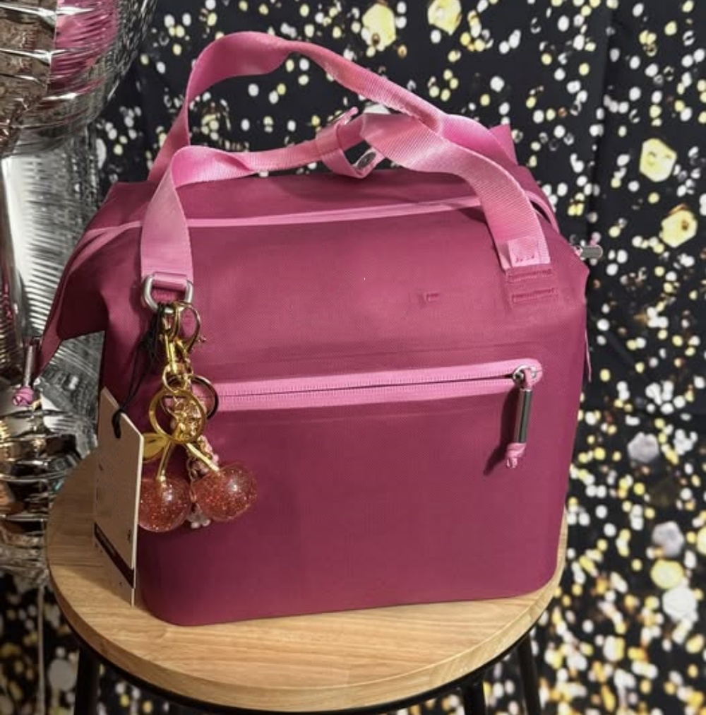 In Hand All Day Julienne Mini Soft Lunch Bag Box Recycled Polyester 12-Hour Coog Travel Cooler Bags Light Pink Black Fuia 0318