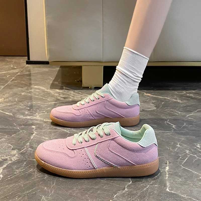 Wens Casual Sneakers New Fi Faux Suede Pahwork Lace Up Running Shoes Wan Outdoor Sport Training Flats Plus Size 43 Y250318