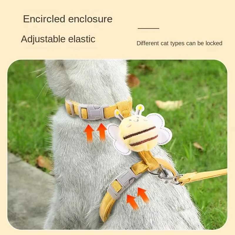 Cat Strap Set Adjustable Mesh Dog Strap Cartoon Tank Top Pet Walk Led Lead Leash Suitable for Small and Medium Sized Dogs Cats and KittensT250318
