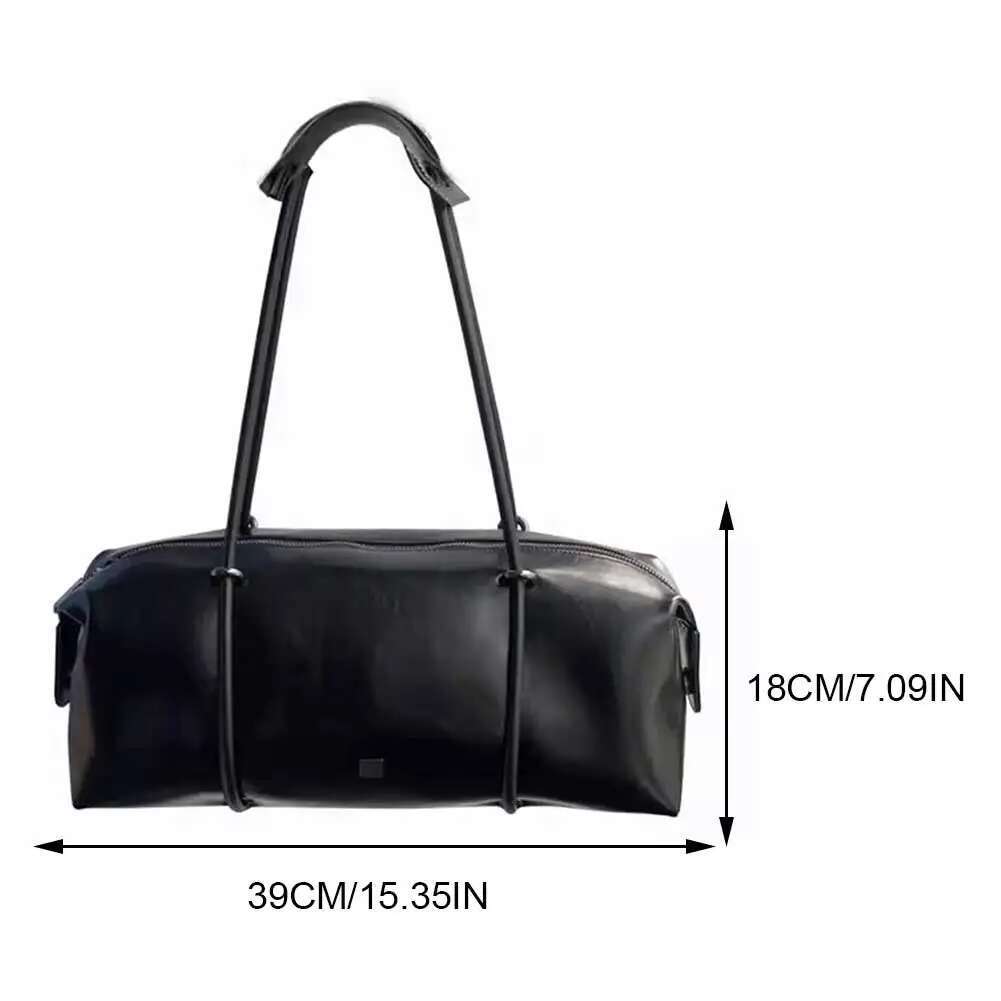 Women Fashion Shoulder Large Capacity PU Boston Pillow Bag Mini Clutch Purse Solid Color Zipper Closure For Vacation Party
