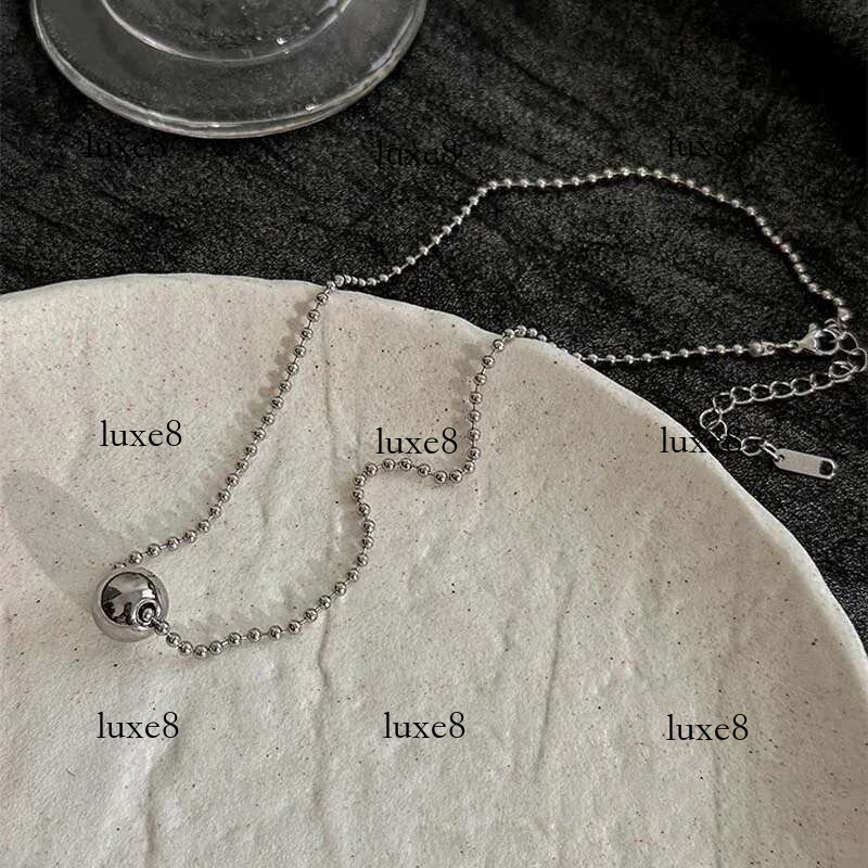 Stainless Steel Sier Color Beaded for Women Fashion Metal Pull Long Snake Bone Chain Necklaces Jewelry Party Gifts