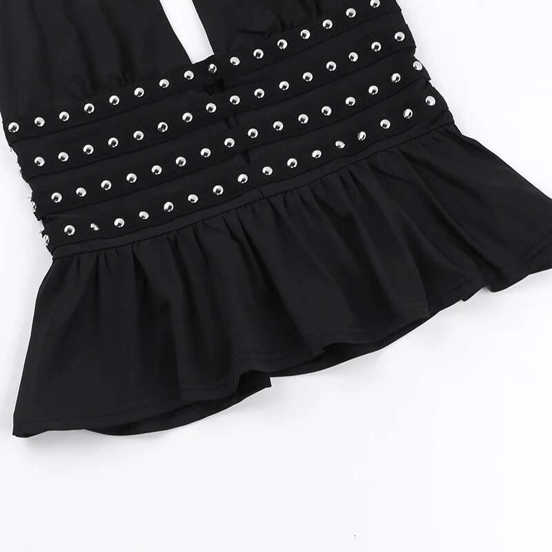 celebrity with Internet spicy girl style sexy hot nail deep V-neck hanging neck backless versatile top vest for women
