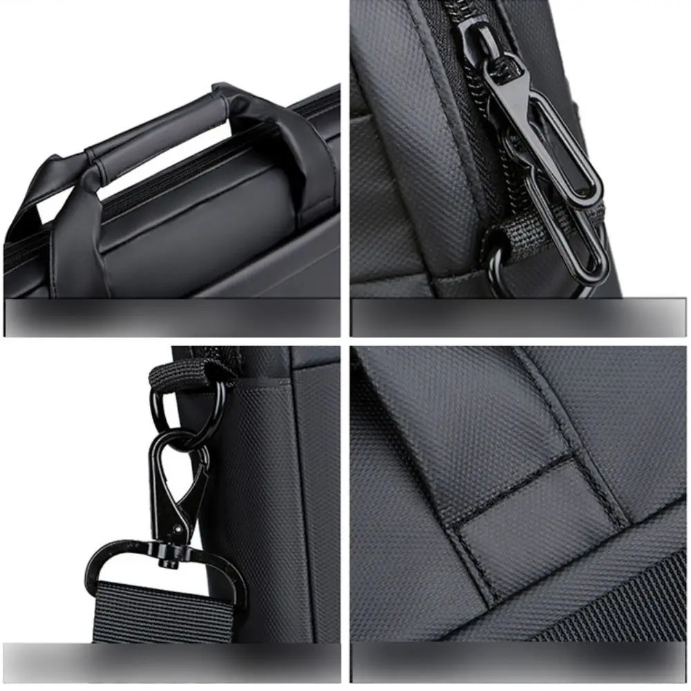 Mens briefcase business bag leather shoulder messenger bag waterproof office handbag 15 inch laptop bag 250317