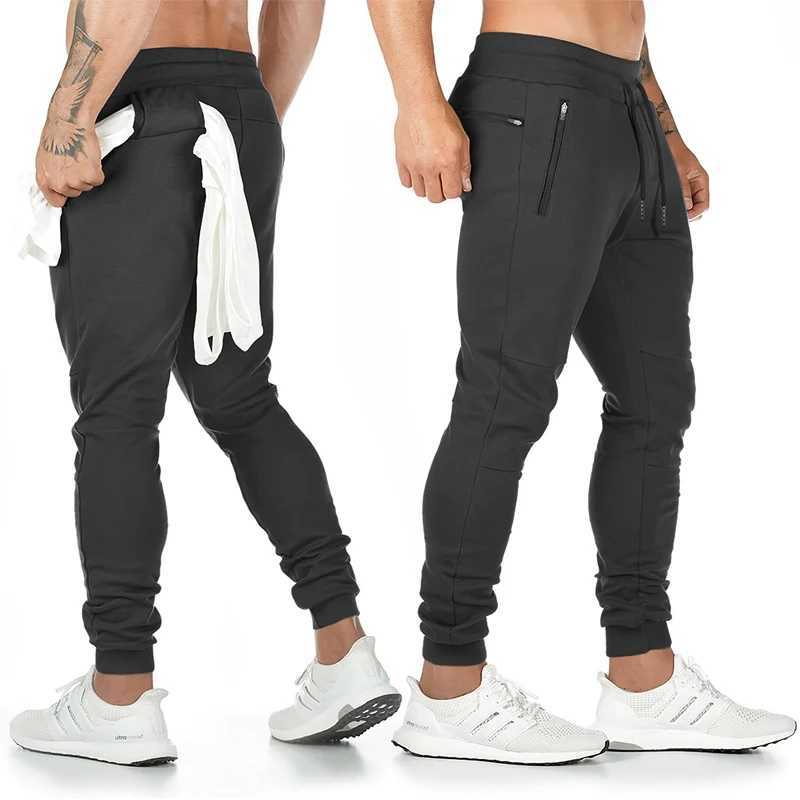 Mens sports pants sports pants gym workout pants slim fitness pants with pockets W250318