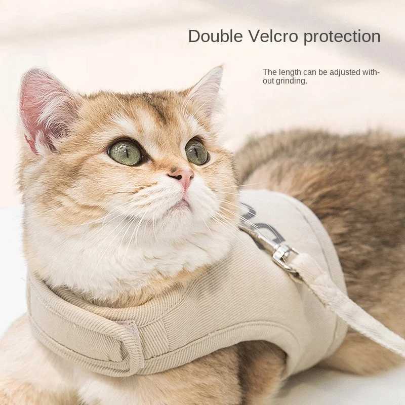 Cat Traction Rope Anti-breakaway Cat Harness Four-season Breathable Pet Harness Cat Leash Dog Leash for Outdoor WalkingT250318