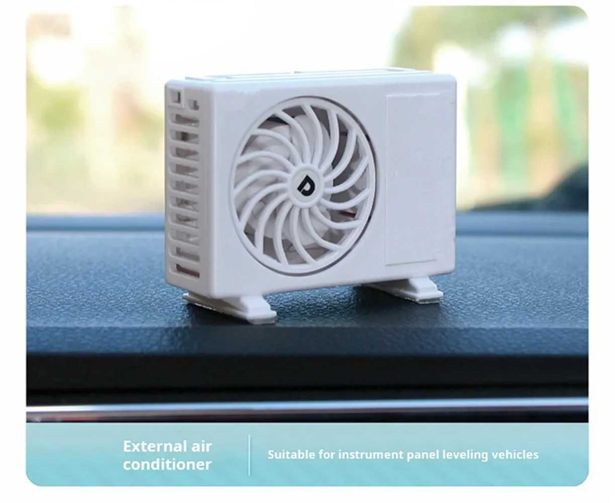Cute Auto Accessories Solar Mini Air Conditioner Model - Decorative Car Vent Ornament Interior Car Decorations Cool Car Inner Decoration S25716