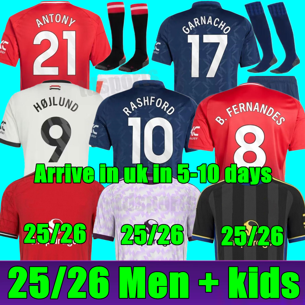 SANCHO 25 26 HOJLUND soccer jerseys MEN kIDS kIT ANTONY MAN MARTINEZ RASHFORD CASEMIRO ERIKSEN 2025 2026 football shirt fans player MARTIAL B. FERNANDES