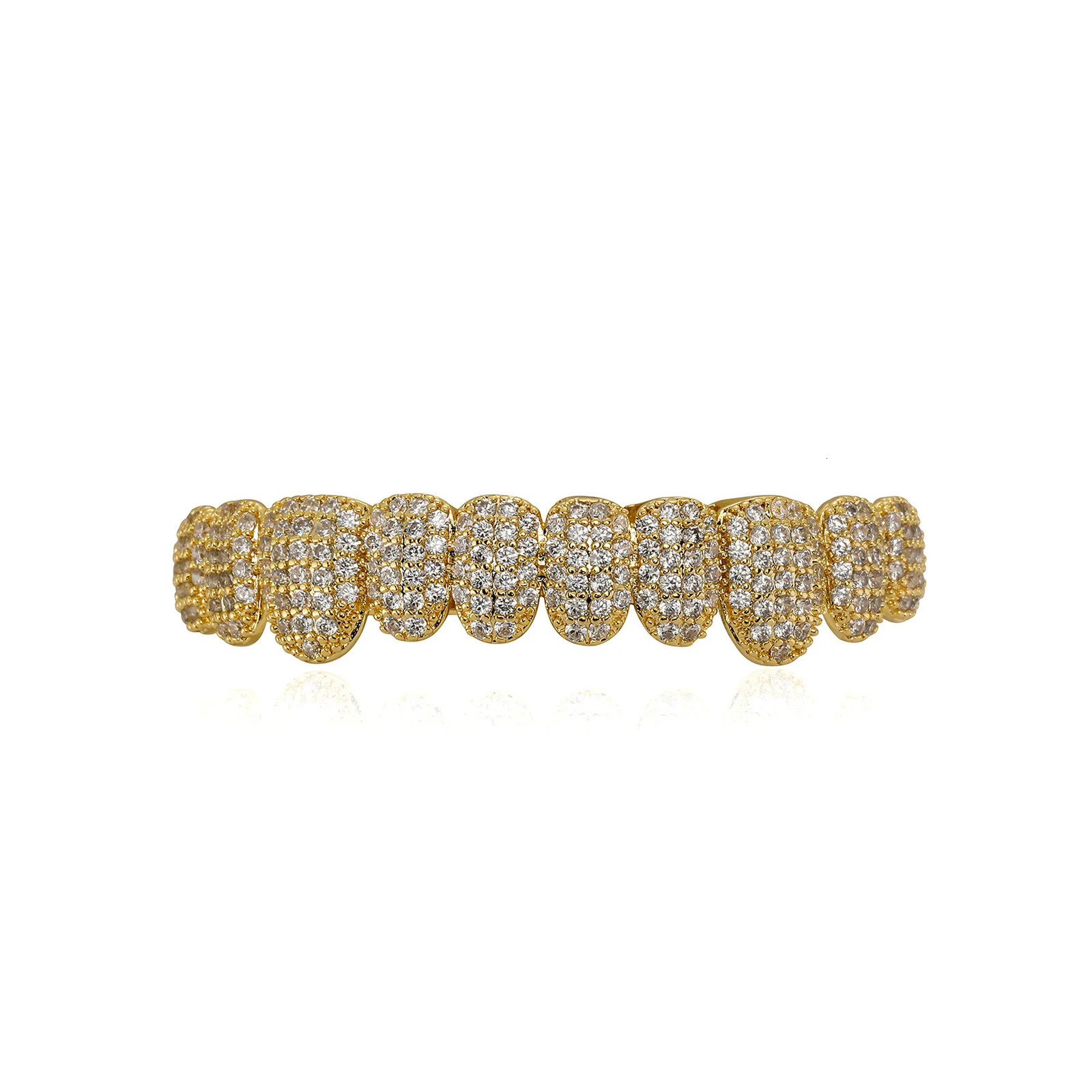 More Longer Shape Iced Out Teeth Hip Hop 10/10 Top Bottom Grills Dental Mouth Punk Teeth Caps Cosplay Party TG103 250318