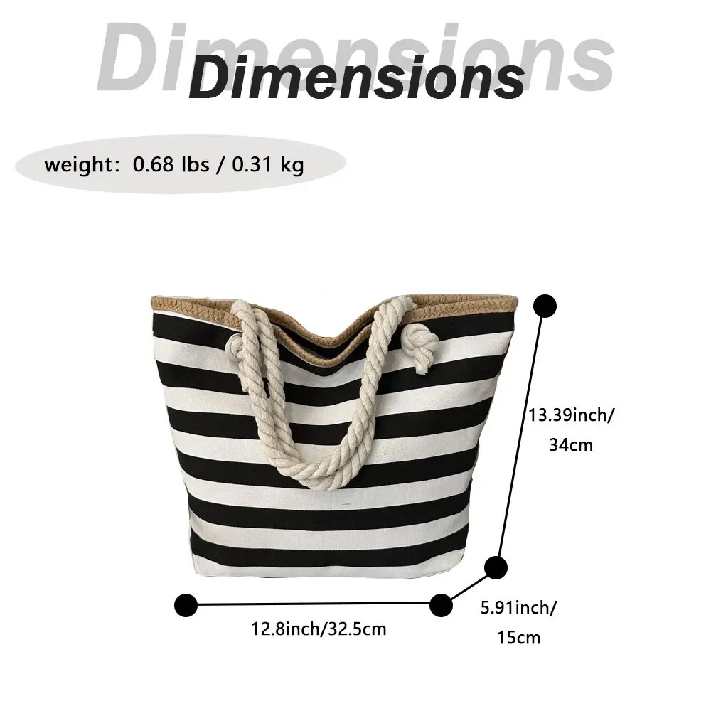 The new fashion handbags 2025 Lady Canvas Tote Bags Lady Design Purses For Females beach bag striped bag R250318
