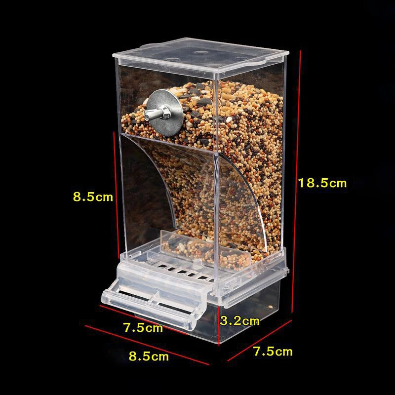 Chaos free bird feeder automatic parrot beverage acrylic seed food container cage accessories suitable for small and mediumsized parachutes 250318