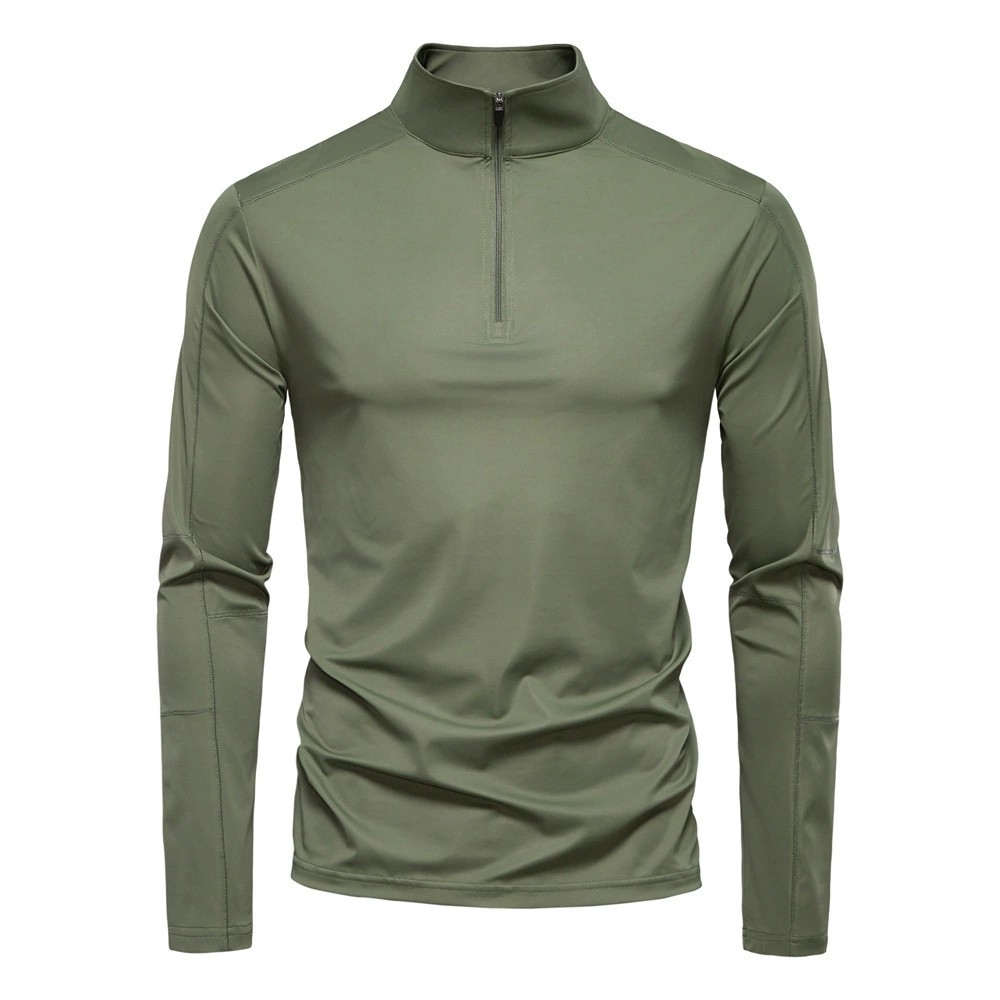 2025 spring and summer new men's sunscreen UV protection UPF100 + bottoming shirt long-sleeved half-zip T-shirt men m086
