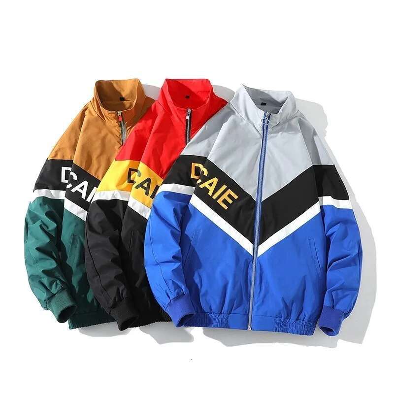 Men's Jackets Streetwear Autumn New Trend Windbreak Coat Zipper Up Haruku Coats Sports Black Blue Bomber Jacket