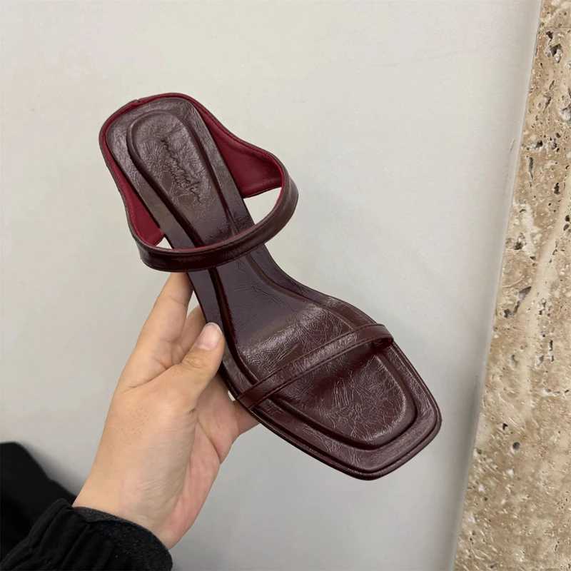 SUOJIALUN 2024 Summer New Warm and Smooth Fi Narrowband Womens Elegant Slippery Thin High Heel Open Toe Slippery Sandals Y250317