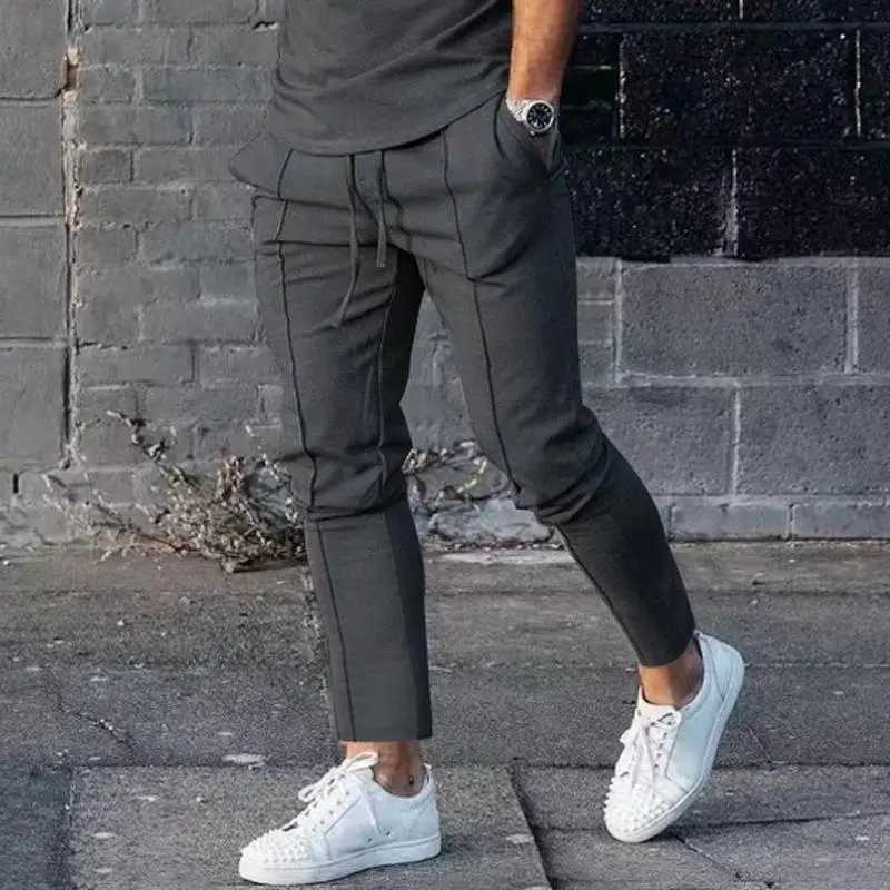 Autumn Casual Pants High Street Pants Solid Color Slim Fit Car Folding Mens Casual Pants W250318