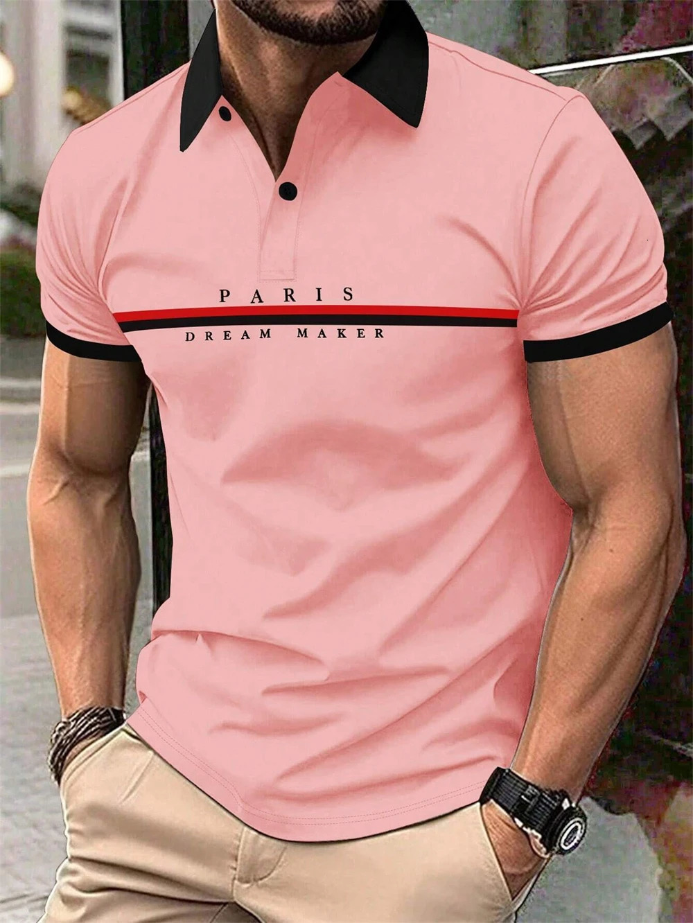 Letter Mens Summer Polo Shirt Breathable Golf Polo T-Shirt Sport Hiking Shirts Casual Work Short Sleeved Male Business Clothes 250318