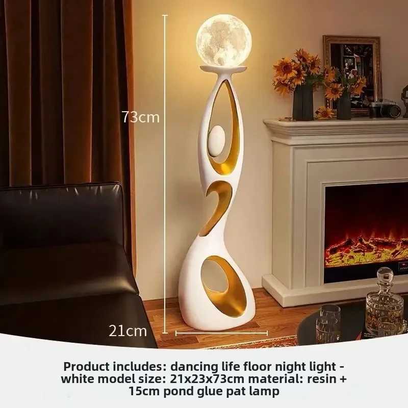 NEW Home Decoration Art Light Luxury Creative Living Room TV Cabinet Floor Decoration Night Glow Resin Sculpture LED Floor Lamp X250318