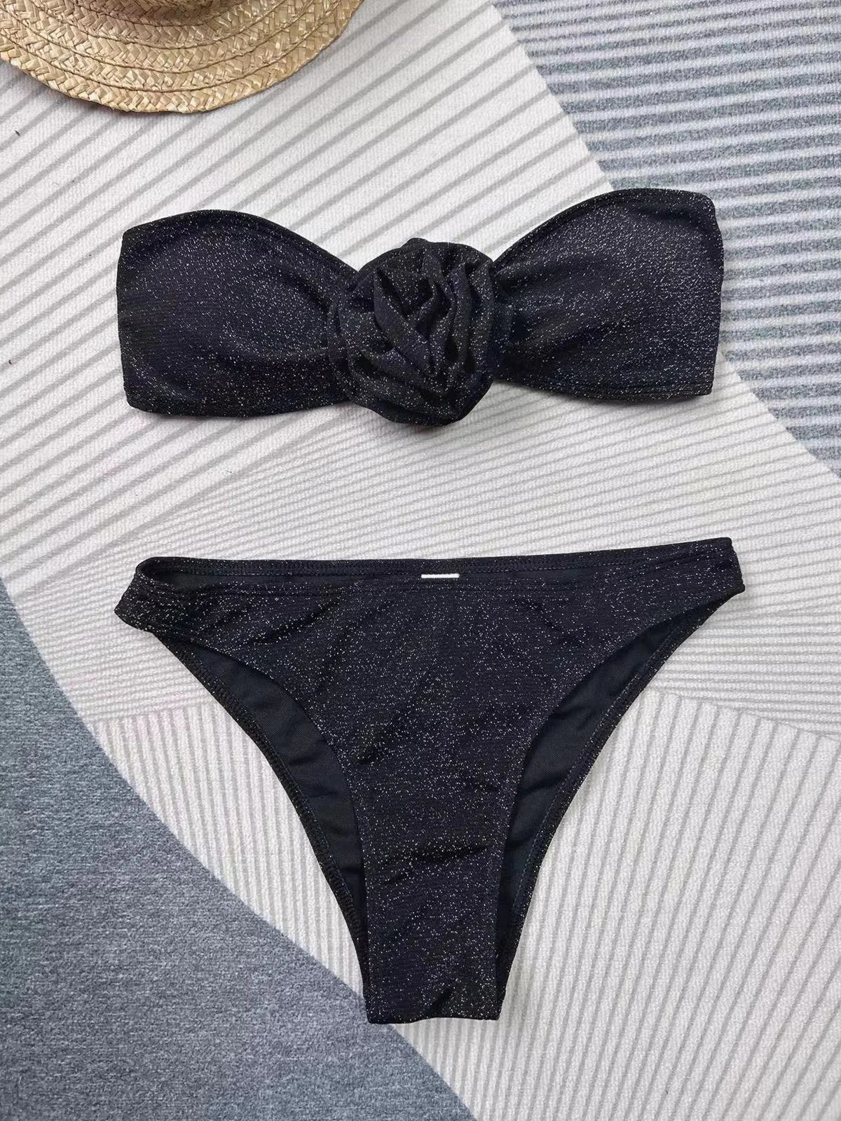 3 Pieces Bikini Sexy Women Swimsuits Female Swimwear Floral Bikini Sets Cover Ups Swimming Suits Outfits Beachwear Maxi Dress 250318