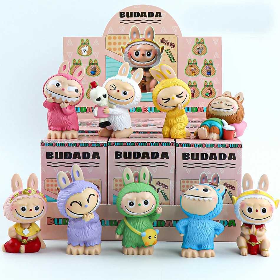 9 Labubu blind box dolls PVC fashion cute Kawaii cartoon mysterious box decoration model wholesaleT250318
