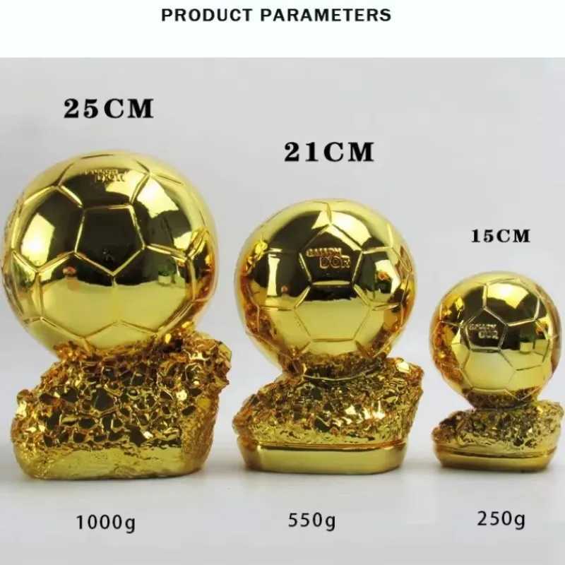 15/20/25cm Football Trophy Ballon dOr Ballon dOr Outstanding Player Competition Honor Award Spherical Trophy Y250318