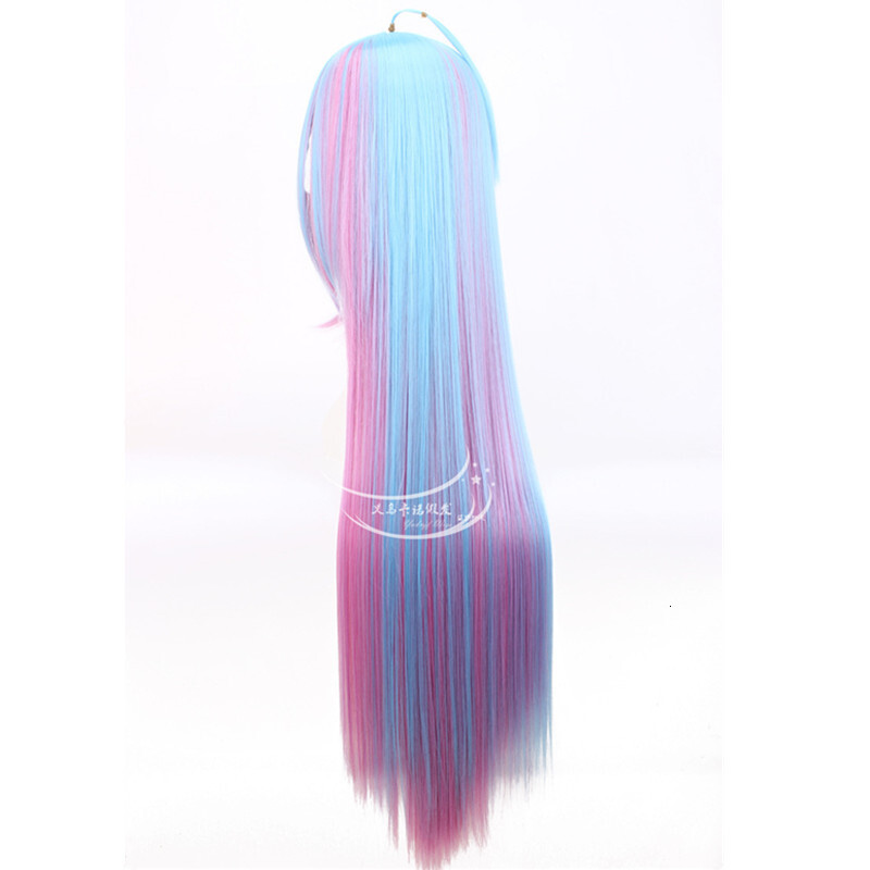 Kano Game Life Gradient Anime Color Straight Cosplay Wig Long Curled Hair