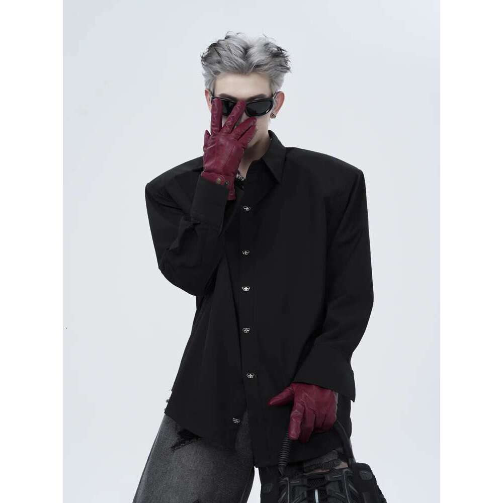 Men's Clothing White For Men A High-End And Rugged Silhouette, Minimalist Style, Men's Inch With Handsome Shoulder Pads, Youthful Shirt Tren