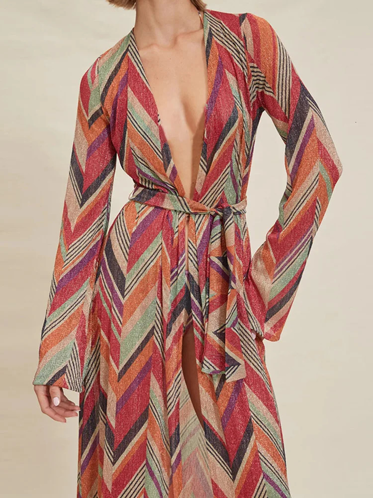 Womens retro printed special outfit matching set of spring and summer long cardigan wool sweater lace pants sexy womens 2piece 250318