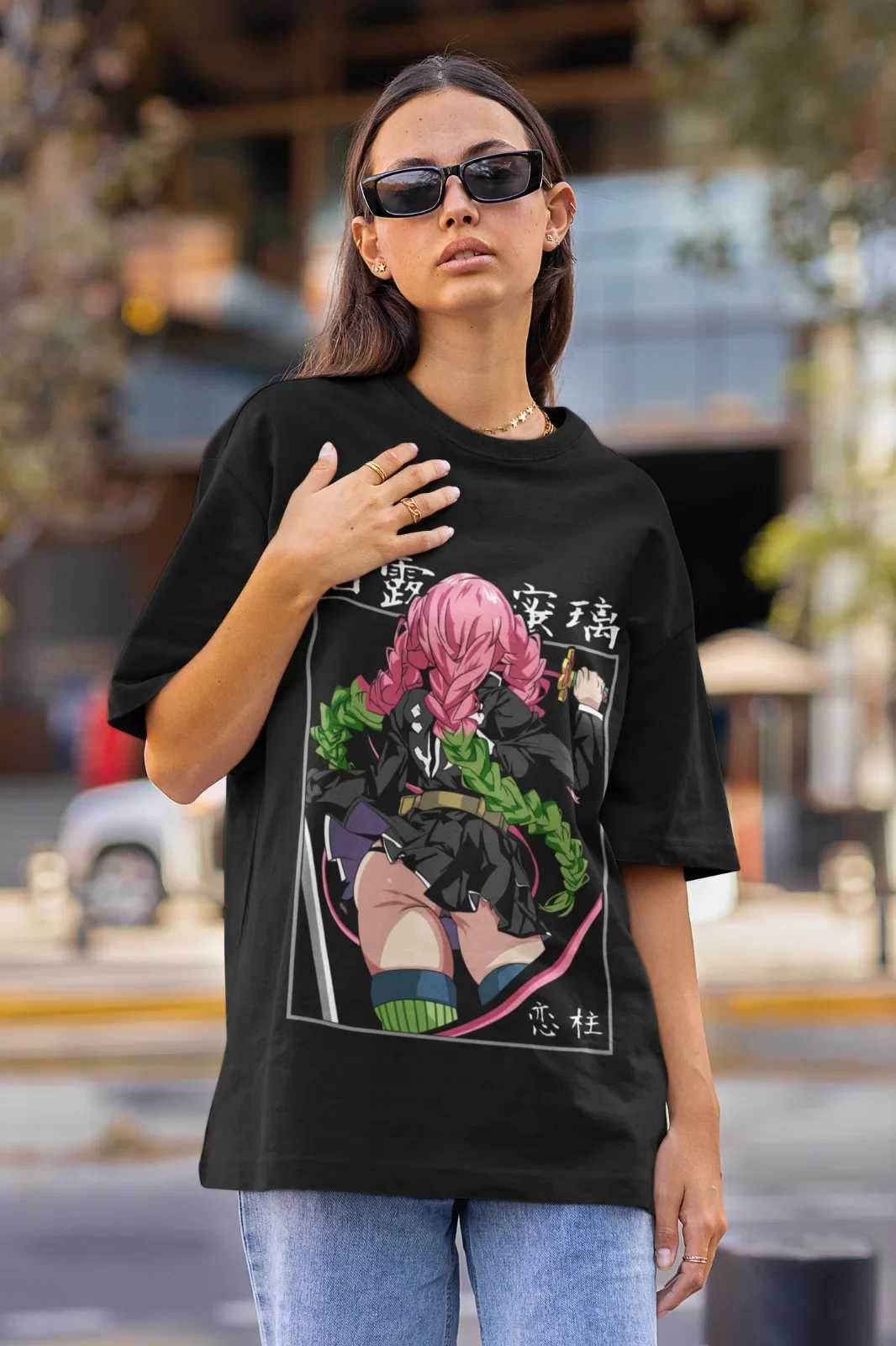 Mitsuri Kanroji Devil Killer T-shirt Mitsuri Kawii Anime Nezuko Girl Gift Shirt Graphic T-shirt Y2k Top Womens WearXJ250318