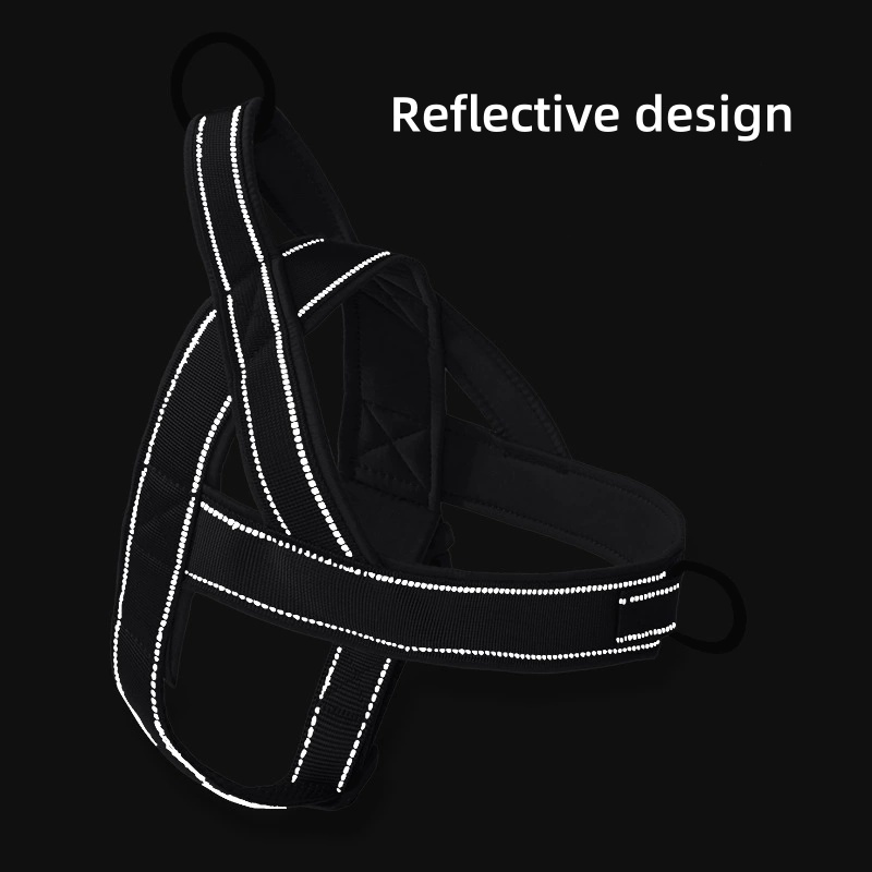 1pc Reflective Design No Pull Dog Harness Escape Proof Adjustable Nylon Dog Harness with Padded Handle for Medium Large Dog
