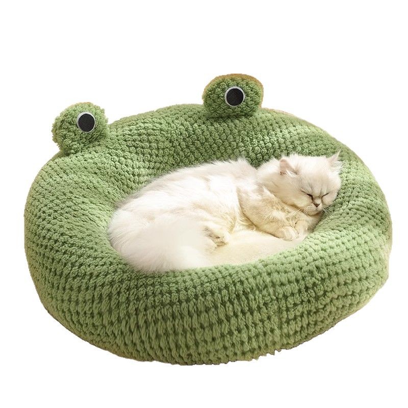 Cat Kennel Winter Warm Fully Enclosed Comfortable Sleeping House Frog Nest Pet Bed Supplies
