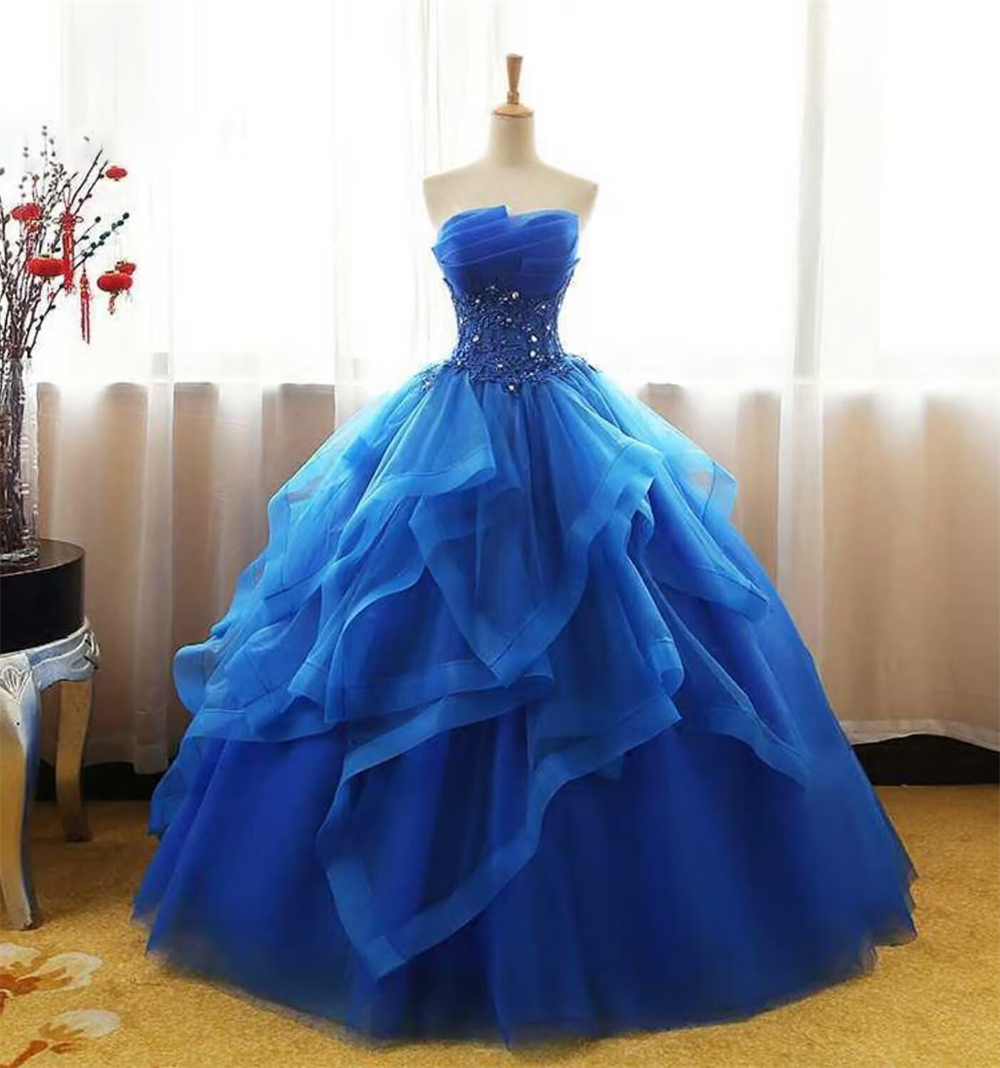 Ball Gown Quinceanera Dresses Art Deco-inspired Neck Crystal Appliques Lace-up Tulle Plus Size Sweet 15 16 Princess Birthday Party Gowns Vestidos De 1