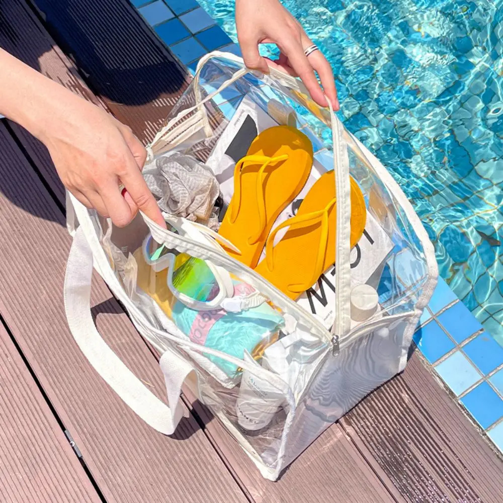 Makeup Bag Large Capacity Portable Transparent Swimming Waterproof PVC Storage for Clothes Travel Essentials Beach Organizer Bag 250314
