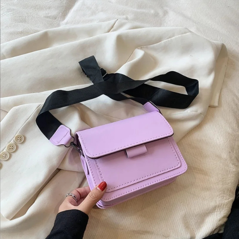Shoulder Bag Ins Versatile Wide Shoulder Strap Small Square Bag Retro Pu Leather Crossbody Bag WomenS Bag Fall Winter 250318