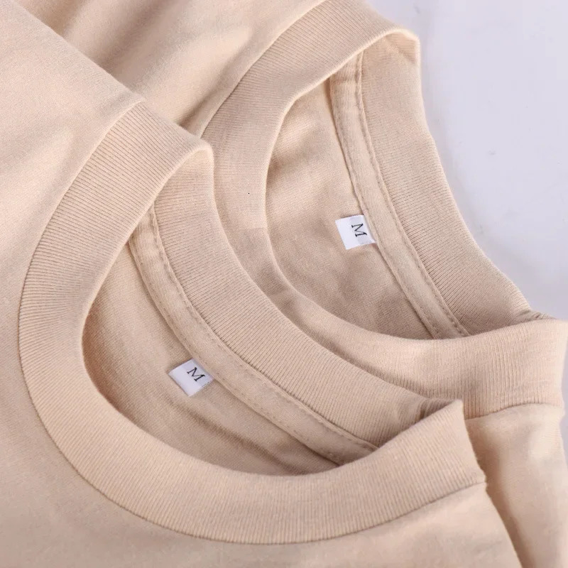 300gsm Heavy Weight Cotton T-shirt Short-sleeved T-shirt for Men and Women Pure White Mens Blank Shirt Chaopai Ins Wholesale 250317
