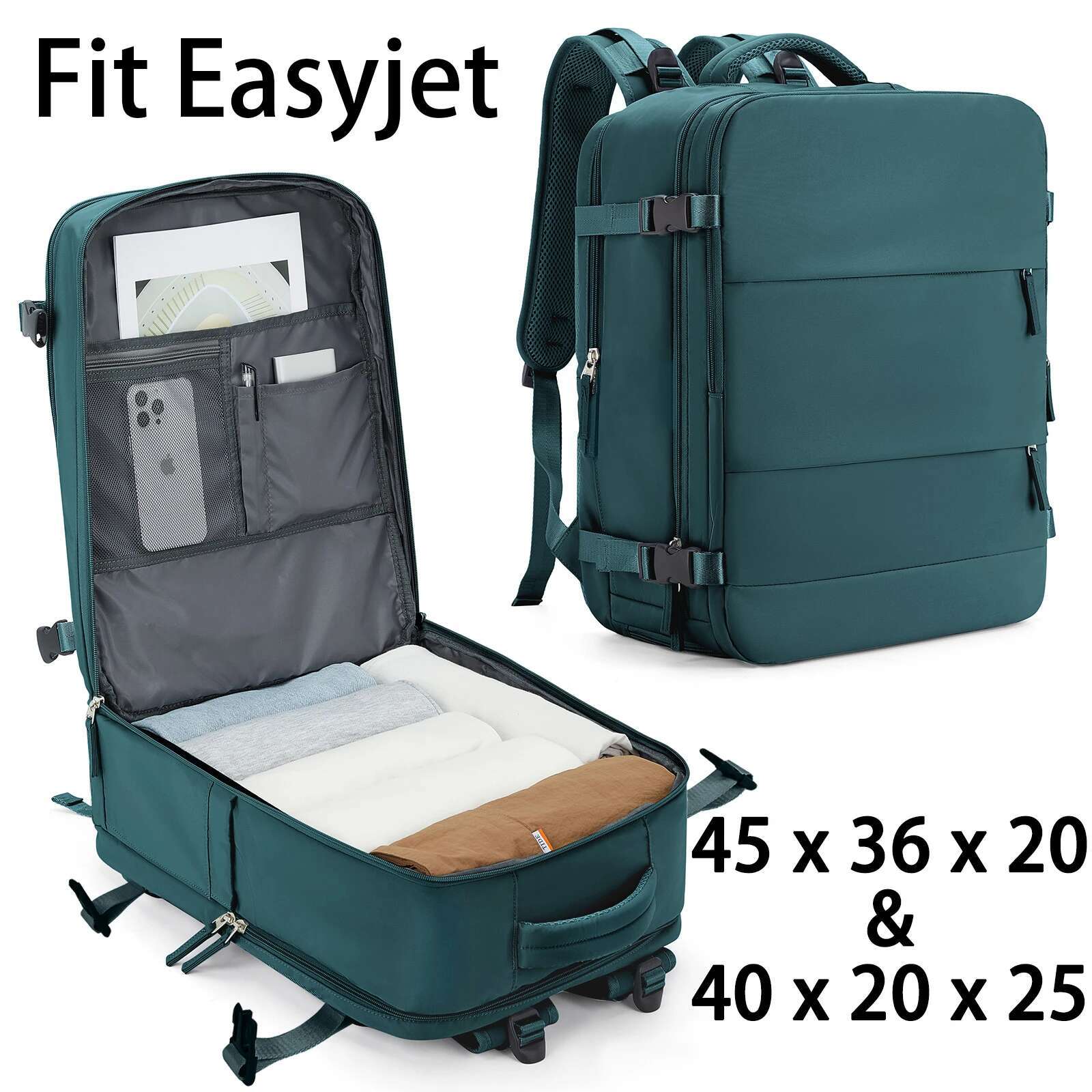 Easyjet Bag 45X36x20 40X20x25 Ryanair Carry-Ons, Women/Men Aeroplane Travel Backpack, Cabin Size Laptop Backpack