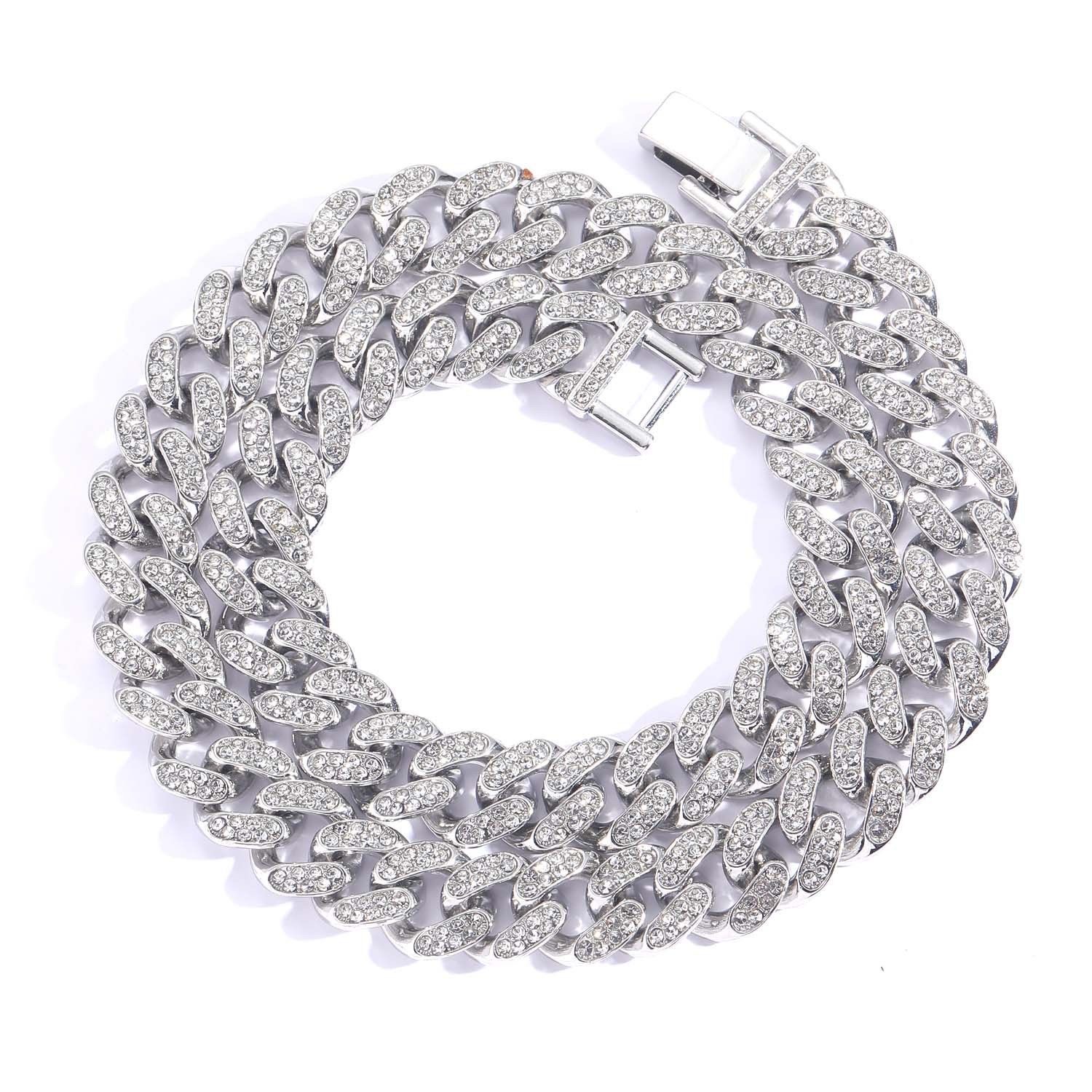 Cadena Cubana 10mm Hombre Moissanite Hip Hop Jewelry Gold Sier Men Necklace Cuban k Chain