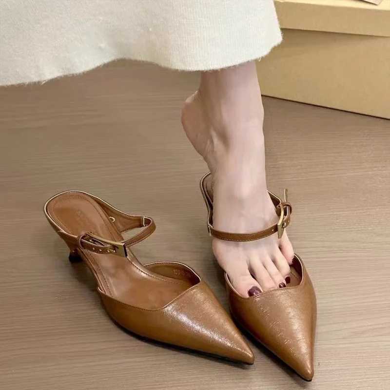 Wen Pointed Toe slider in H Fi elegant Mes shoes summer dress sexy Wan sandals 2025 trend brand Wens Pumps Y250317