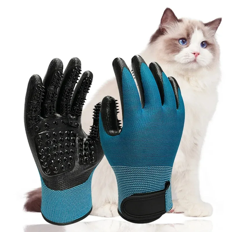 Hair Grooming Glove For Pet Dog Cat Bathing Silicone Massage Brush Dipping Gumming Rubber Gloves Dog Deshedding Comb
