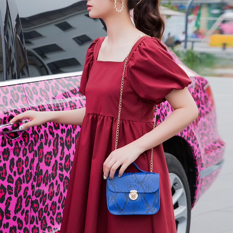 Fashion Designer Women s Mini Handbag Avant garde Snake Pattern Single Shoulder Chain Crossbody Bag 2025 New Metal Buckle Casual Crossbody Bag Wallet 