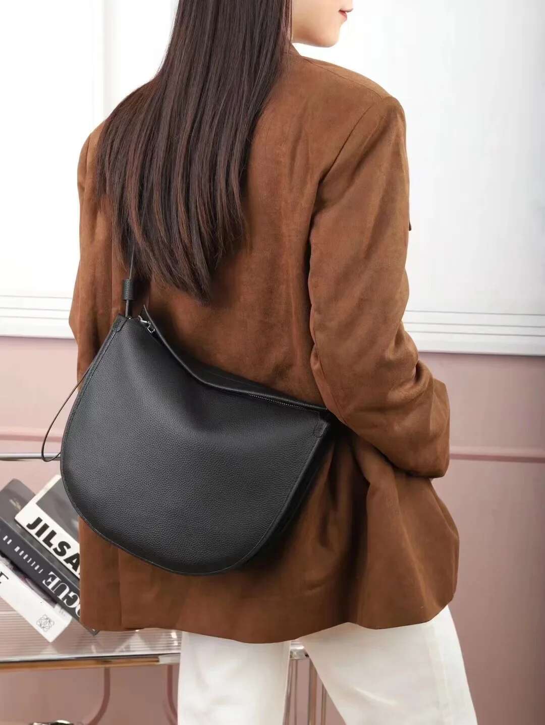2023 High Quality Women Saddle Bag New Genuine Leather Female Versatile Handbags Ladies Simple Large Shoulder Crossbody Bags