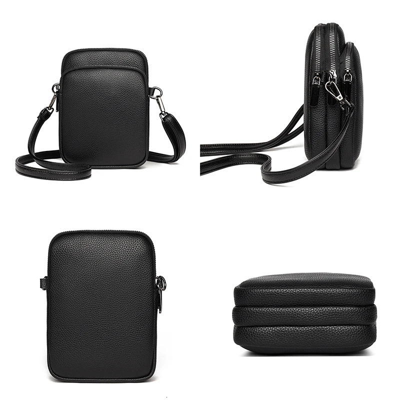 100% Genuine cowhide Womens Leather Mobile Phone Bag Crossbody Bags For Women Bag er Crossbody Bag Messenger Bags Sac 250314