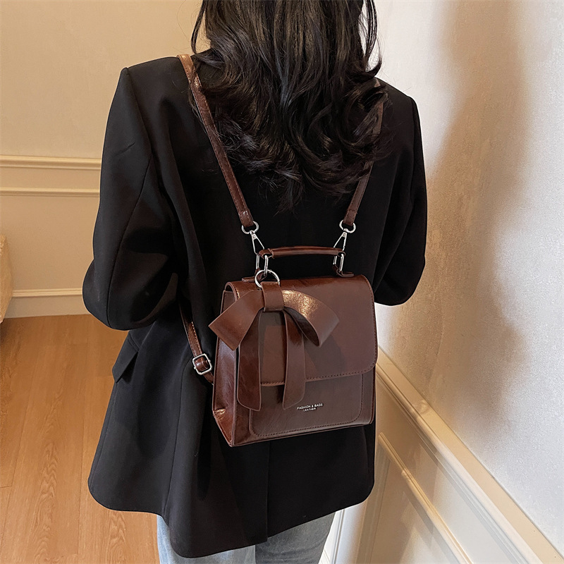 Advanced Women S New Fashionable Solid Color Texture Casual Hand Held Backpack Small Shoulder Bags