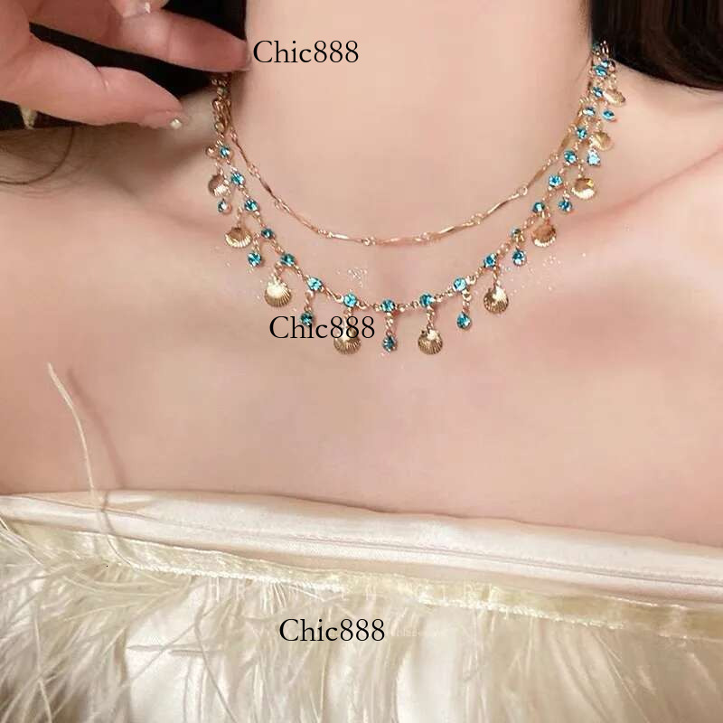 Exquisite Crystal Zircon Butterfly Necklace for Women Elegant Double Layer Clavicle Chain Choker Party Wedding Jewelry