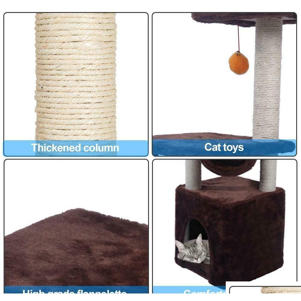 Black Friday 36" Cat Tree Bed Furniture Scratch Cat Tower