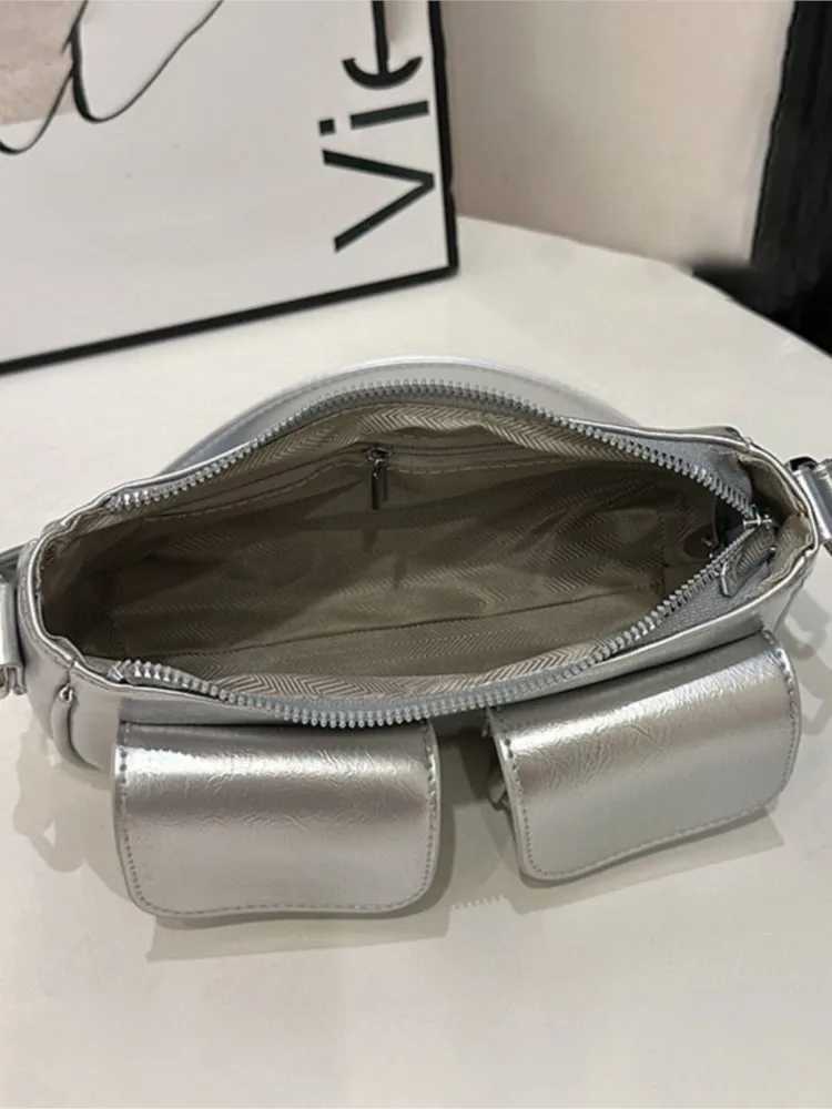 Luxury PU leather shoe bag suitable for warm small double pocket design underwear bag 2024 new Korean Fi high-quality handbag Y250318