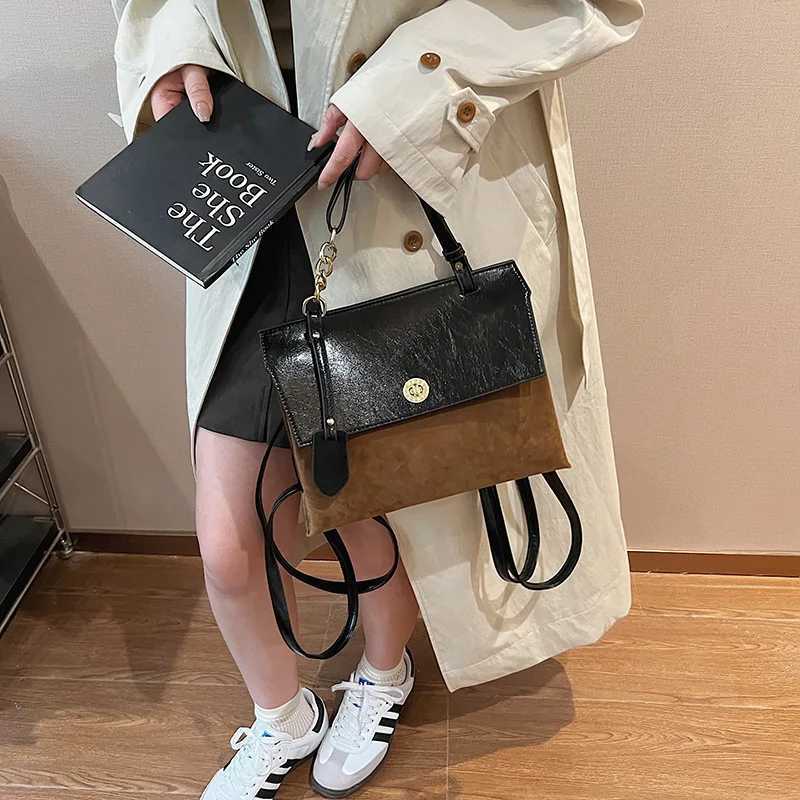 2024 New Messenger Bag Large Capaci Texture Double Shoder Small Backpack Cmuter Handbag Z250318