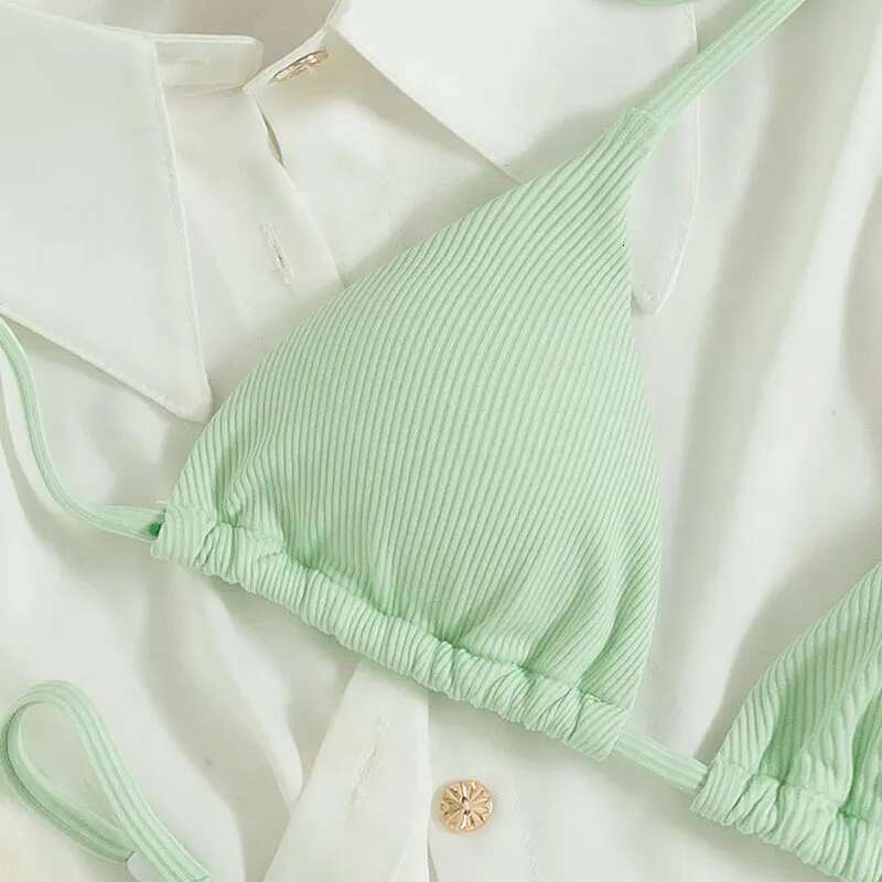 2025 Special Pit Stripe Fabric Bikini Set for Women Sexy Simple Solid Strap Bikini Swimsuit High Waist Strap Beach Swimsuit