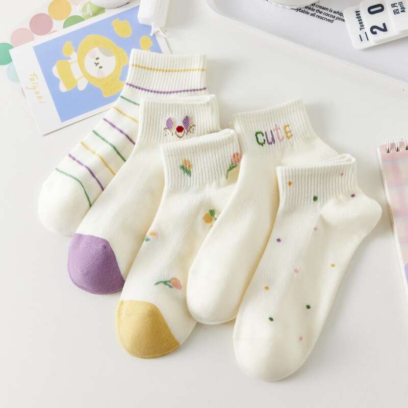 Designer Socks for Women Designer Socks Socks Short Spring/summer Thin Shallow Mouth Boat Cotton Cute Casual Summer Breathable and Odor Proof Womens S