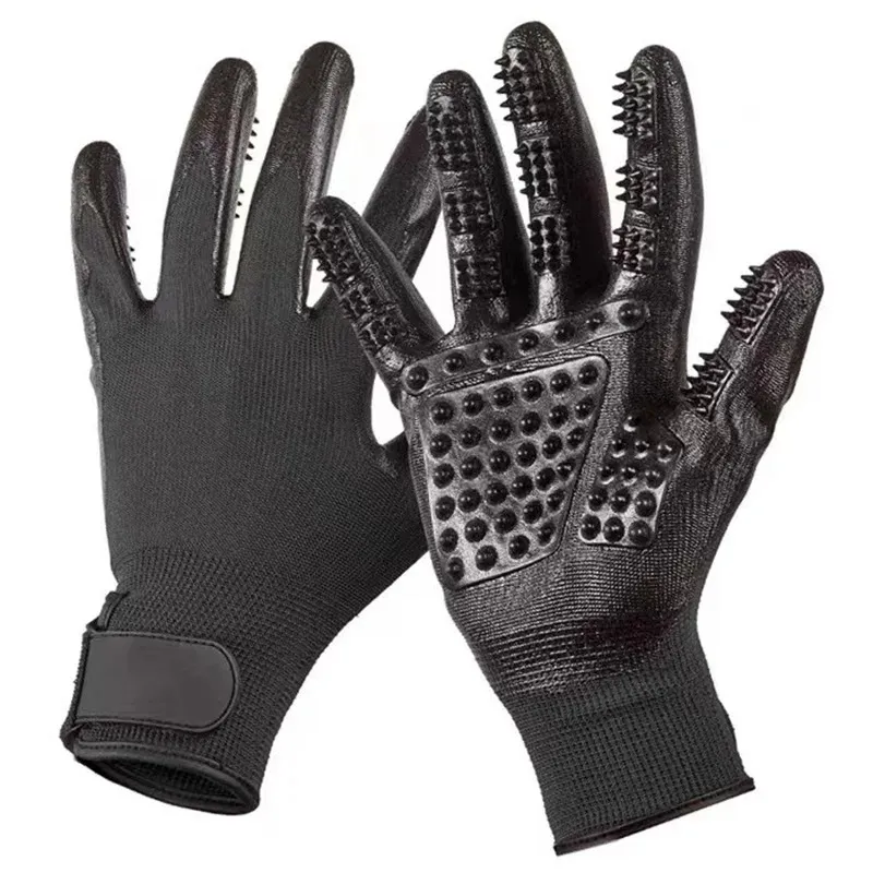 Hair Grooming Glove For Pet Dog Cat Bathing Silicone Massage Brush Dipping Gumming Rubber Gloves Dog Deshedding Comb