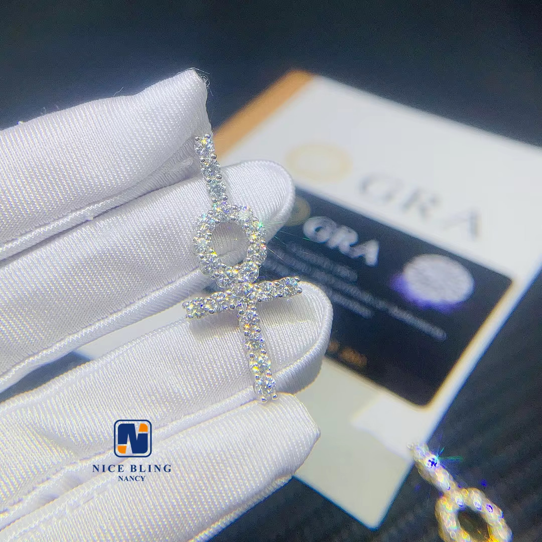 VVS Moissanite Diamond Pendant Best Price Iced Out Sterling Silver Jewelry Real S925 Moissanite Cross Pendant