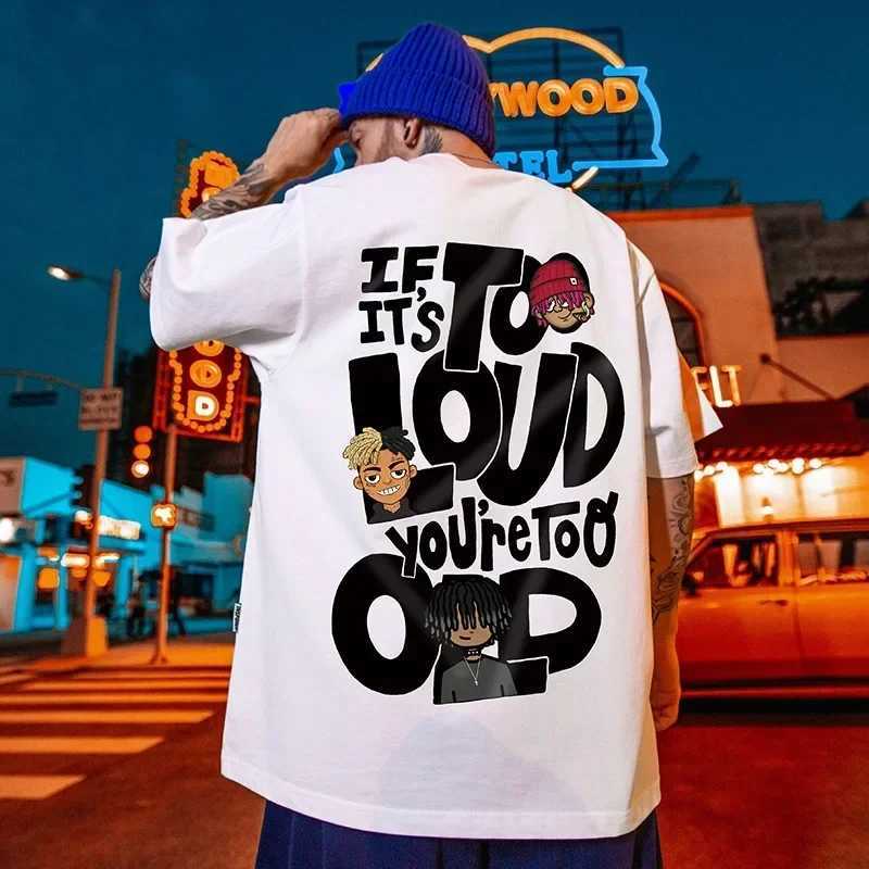 Hip Hop oversized T-shirt mens streetwear Harajuku cartoon printed T-shirt short sleeved cotton loose Hip Hop T-shirt Plus size 5XLXJ250318